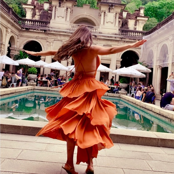 Free People Orange Dress - Picture 1 of 5